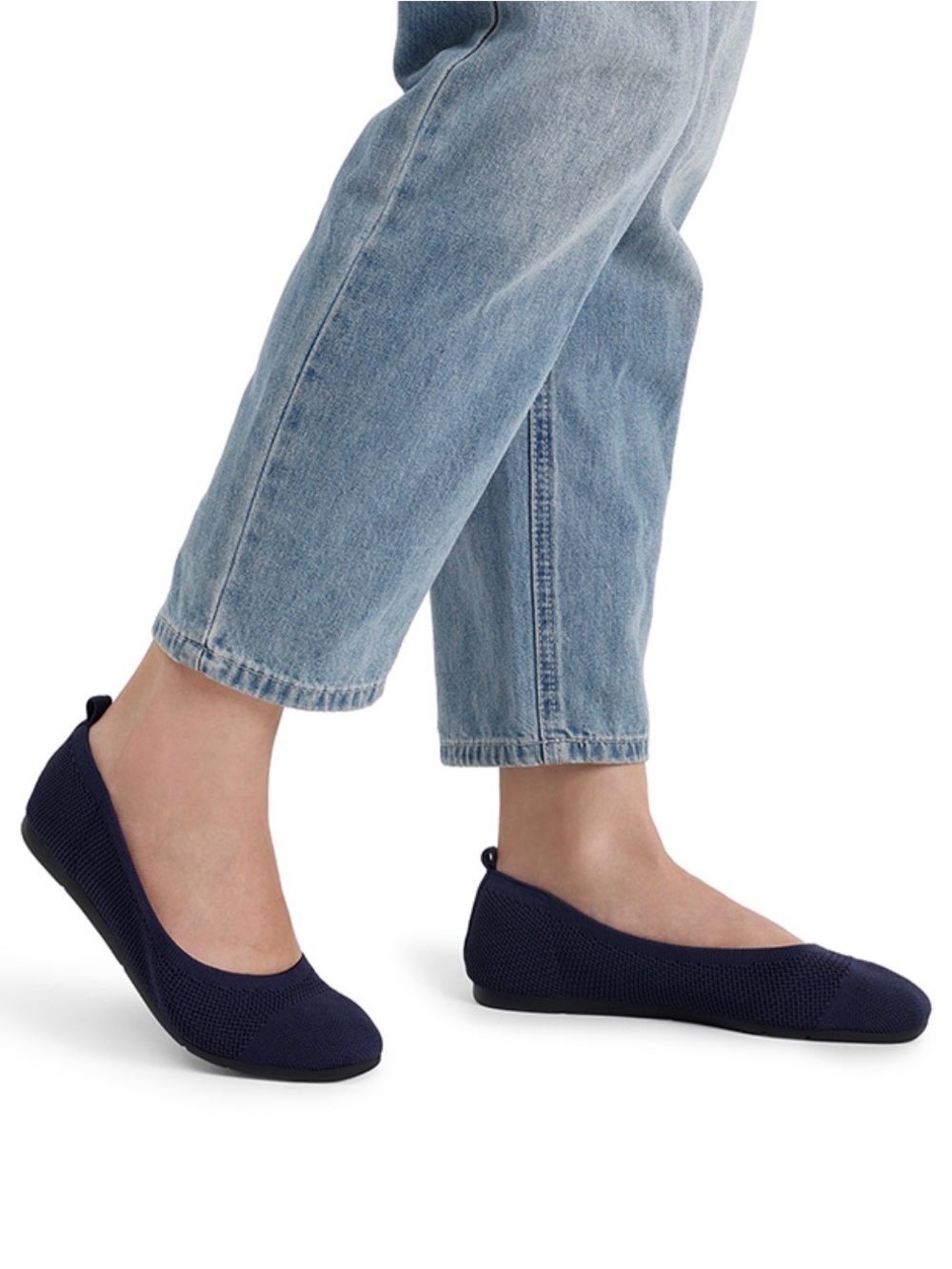 Dreampairs Square Toe Knit Flats• Size 8• navy blue